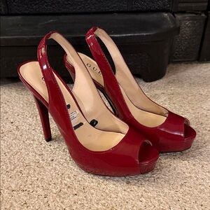 Guess Cherry Red Slingback Heels